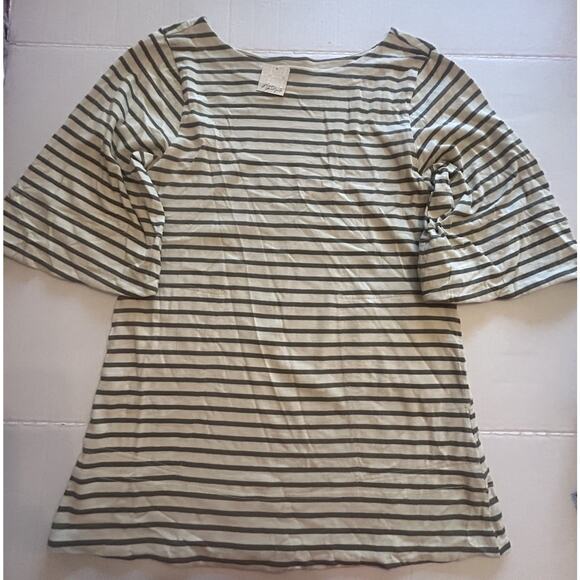 Free People Charlie Mini Dress Striped Seaweed Khaki Oversized Size Small NWT - Picture 3 of 15